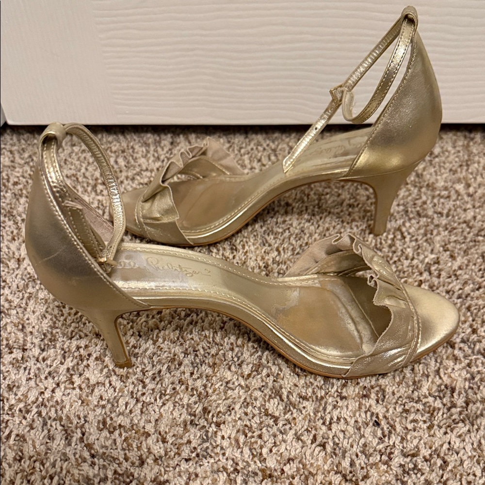 Lilly Pulitzer Women’s Elegant Gold Heels